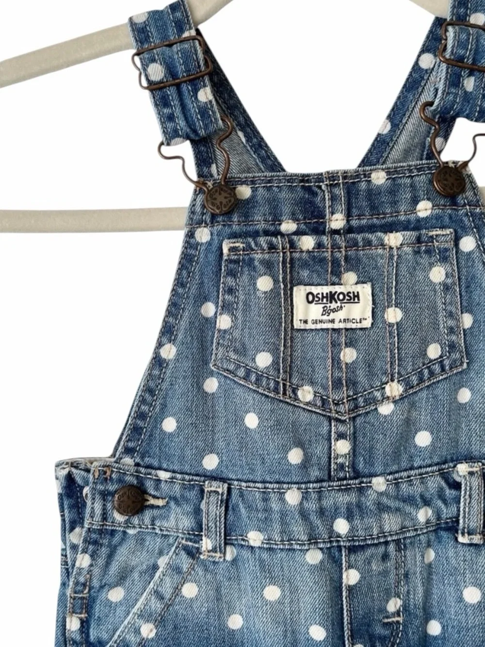 OshKosh B'gosh Blue and White Denim Overalls